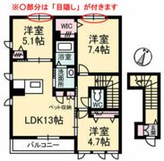 カーサソレアードBの間取り画像