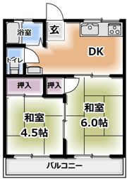 グリーンハイツさんわAの間取り画像