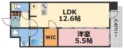 プレサンス心斎橋ニストの間取り画像