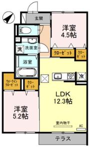 キャルム月見山Ⅰの間取り画像