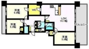 ポレスター高崎グランディオース 1404の間取り画像
