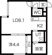 fleur恵庭(フルール恵庭)の間取り画像