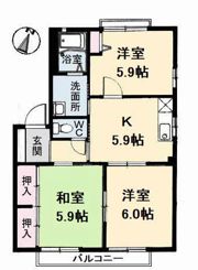リッチ B棟の間取り画像
