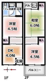 四宮2丁目貸家の間取り画像