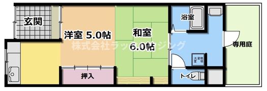 太子橋2連棟貸家の間取り画像