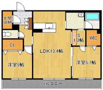 カーサ宮ノ前 直方 B棟の間取り画像