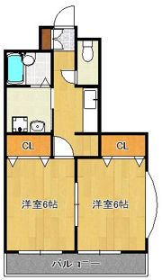 ダイナコート小倉下到津II 206号室の間取り画像
