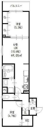 クリエオーレ藤阪東町Ⅱの間取り画像