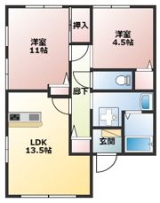 パラシオ新飯塚C棟の間取り画像