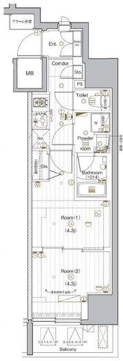 PREMIUM CUBE G 後楽園の間取り画像