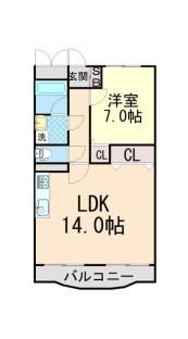 芦屋サウスマンションの間取り画像