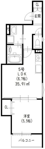 クリエオーレ藤阪中町Ⅰの間取り画像