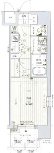 レジュールアッシュ心斎橋VITAの間取り画像
