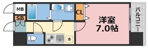 S-RESIDENCE谷町九丁目の間取り画像