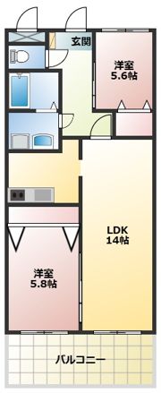 グランドールのぞえ2の間取り画像