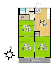 桜ビラB棟の間取り画像