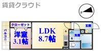 CAREL浜野Bの間取り画像