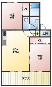 ハイカムール来住 D棟の間取り画像