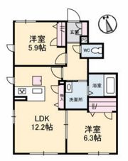 Casa Alegre 8 日下橋の間取り画像