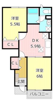 リバーサイド細江Bの間取り画像