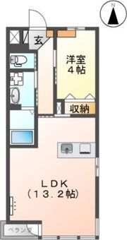 フローラハイツ飛田の間取り画像