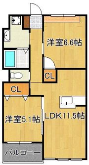 ファミール小倉北の間取り画像