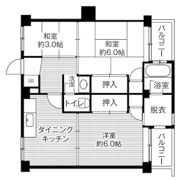 ビレッジハウス古賀3号棟の間取り画像