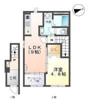 富山市神通本町新築アパートの間取り画像