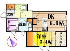 ネオメゾン可部の間取り画像