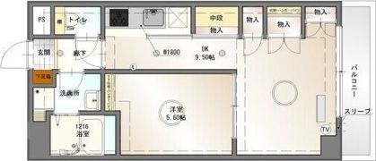 Studio DUO 1252の間取り画像