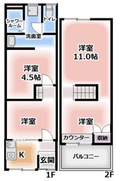 大久保町貸家の間取り画像