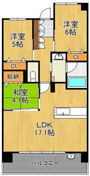 サンパーク城野駅前EXIA 702号室の間取り画像