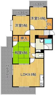 霧ヶ丘芙陽グランドマンションの間取り画像