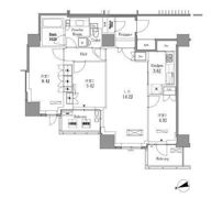 レジディアタワー目黒不動前の間取り画像