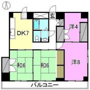 レジデンス勝山の間取り画像
