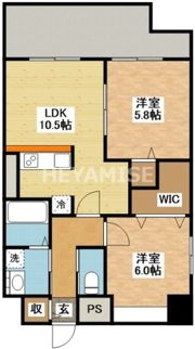 エヴァーグリーン思案橋の間取り画像