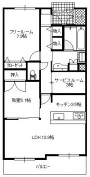 広島ガーデンシティ白島城北ウエストタワーの間取り画像