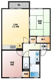 ロイヤルガーデン永田A棟の間取り画像