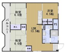 吉備ハイコーポの間取り画像
