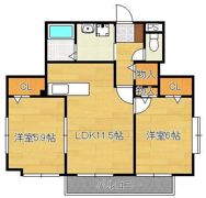 ディアコート鷹ノ巣の間取り画像