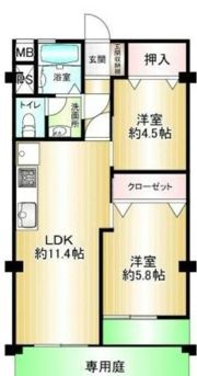 希望ヶ丘コーポラスB棟の間取り画像