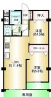 希望ヶ丘コーポラスB棟の間取り画像