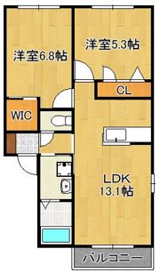 シティパル長行 A棟の間取り画像