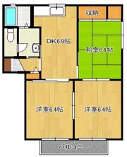 ロードサイド到津B棟の間取り画像