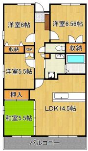 サニーヒルズ黒崎 1301号室の間取り画像