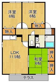 サニーフラット若園 C棟の間取り画像