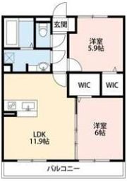 ロゼッタ初生の間取り画像
