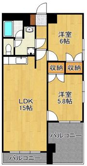 リビオンニュー中津口 301の間取り画像