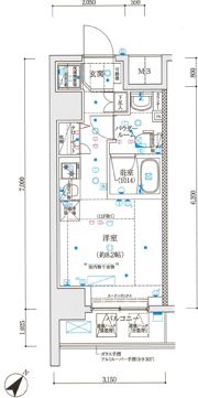スパシエイラーレ横浜の間取り画像
