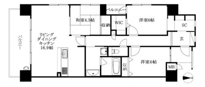 アルファステイツ千舟町通りLUXAの間取り画像